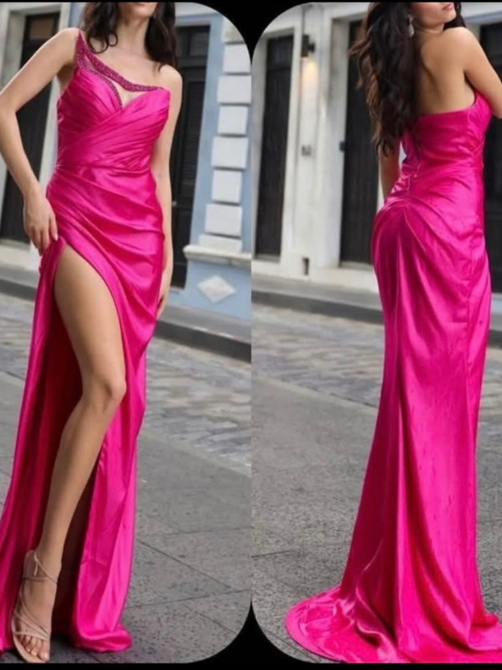 Nox Anabel F1380 - Draped Slit Prom or pageant Dress